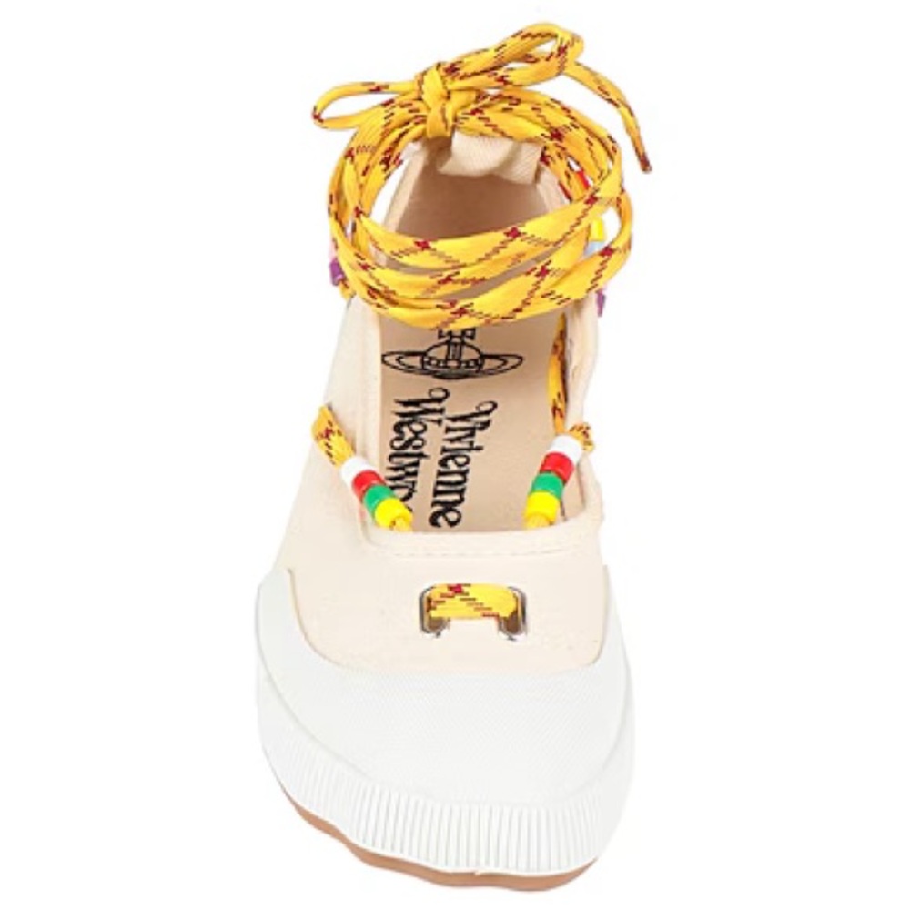 Vivienne Westwood Colorful Canvas Sneakers with Yellow Laces